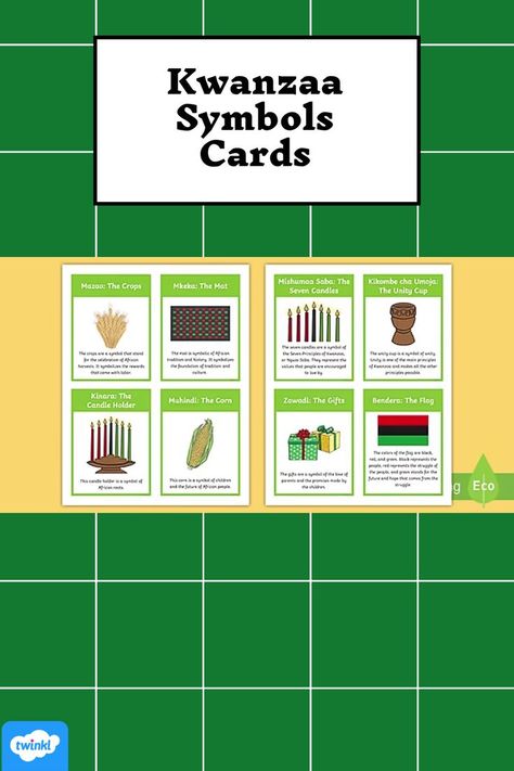 Kwanzaa Symbols Informational Cards New Years Traditions, Independent Activities, Visual Aids, Kwanzaa, 100 Days Of School, Holiday Celebration, Teaching Resources, Encouragement