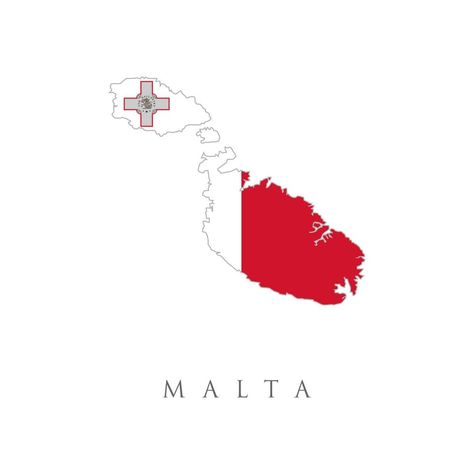 Malta vector map with the flag inside. National flag of Malta republic. Patriotic sign in official country colors white and red. Symbol of Southern European state. Instagram Highlight Covers Flags, Spain Instagram Highlight Cover, Malta Map, Libya Flag, Country Flags Icons, Red Symbol, Malta Flag, World Country Flags, Country Colors