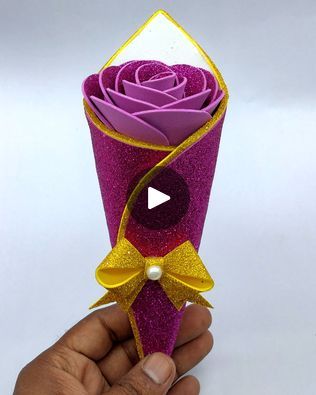 Flower Bouquet Making, Beautiful Flower Bouquet, Bouquet Making, Most Beautiful Flower, Rose Flower Bouquet, Flower Bouquet Diy, Gift Flower, Paper Rose, Foam Sheets