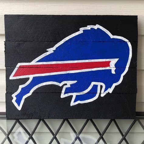 Buffalo Bills Painting, White Charcoal Pencil, Fence Signs, Charcoal Pencil, Pallet Signs, White Charcoal, Scroll Saw Patterns, Wood Fence, Buffalo Ny