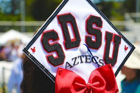 Sdsu Graduation Party Ideas, Sdsu Grad Cap, Sdsu Graduation Caps, Uc Davis Grad Cap, Asu Graduation Cap, Ucsb Grad Cap, Manifestation Collage, Jmu Graduation Cap, Dream Manifestation