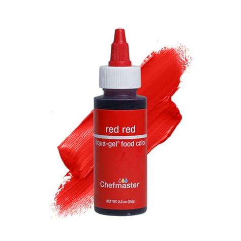 Chefmaster Red Red Liqua-Gel® Food Coloring | Vibrant Color | Professional-Grade Dye for Icing, Frosting, Fondant | Baking & Decorating | Fade-Resistant | Easy-to-Use | Made in USA | 2.3 oz Gel Food Coloring, Food Coloring, Easy To Use, Gourmet Recipes, Frosting, Fondant, Dye, Vibrant Colors, Baking