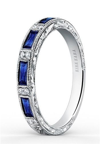 Charlotte Collection SS6685-R by Kirk Kara // More from Kirk Kara: http://www.theknot.com/gallery/wedding-rings/Kirk Kara Sapphire Anniversary Band, Sapphire Diamond Wedding Band, Engaged Ring, Blue Sapphire Wedding Band, Baguette Wedding Band, Sapphire And Diamond Band, Band Ideas, Wedding Band Engraving, Sapphire Wedding Band