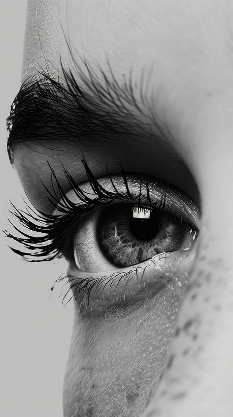 Eye wallpaper photography illustrated cosmetics. | premium image by rawpixel.com Eye Pictures Photography, Eye Photo Reference, Eyes Looking Up Reference, Oeil Photo, Eye Tattoo Sketch, Dark Portrait Photography, Eyes Black And White, Black And White Eyes, Eye Types