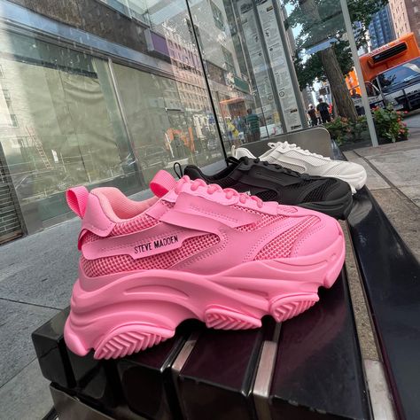 You need this new sneaker in your POSSESSION, right? 🤩 . . . . . #stevemadden #stevemaddeneu #spring #summer #crazyaboutstevemadden #possession Steve Madden Possession, Hot Pink Shoes, Back To School Fits, Steve Madden Sneakers, Sneakers Pink, Shoe Last, School Fits, New Sneakers, Chunky Sneakers