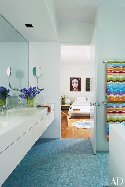 Blue Mosaic Bathroom, Carpinteria California, California Beach House, Guest Bathroom Decor, Mosaic Bathroom, Missoni Home, Guest Bathrooms, Bathroom Design Luxury, California Beach