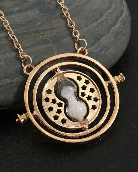 Turn back time with the iconic Time-Turner necklace ⏳✨. A symbol of magic and mystery, this Harry Potter accessory is perfect for those who wish to relive every magical moment. #HarryPotter #TimeTurner #MagicalJewelry Hourglass Necklace, Time Turner Necklace, Hourglass Pendant, Harry Potter Necklace, Fidget Necklace, Time Turner, Deathly Hallows, Hermione Granger, Engraved Necklace