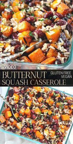 Casserole With Sweet Potatoes, Potatoes And Rice, Vegan Casserole Recipes, Casserole Vegan, Butternut Squash Casserole, Vegan Casserole, Squash Casserole, Butternut Squash Recipes, Vegan Thanksgiving