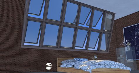 Slanted Windows | Mincsims on Patreon Slanted Windows, Sims 4 Body Mods, Sims 4 Cc Finds, Cozy Place, Body Mods, Sims Cc, Sims 4, Exterior, Building