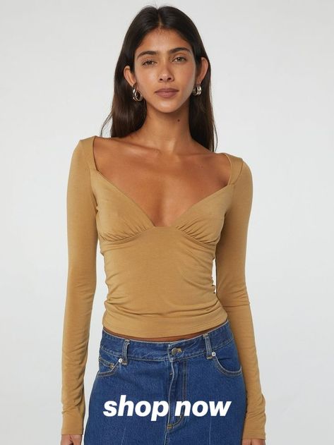 off shoulder top deep v ncek top date outfit date night summer outfit winter top The Line By K, Line By K, Prom Dresses Boho, Fits Streetwear, Low Cut Top, Backless Top, Cut Top, Swimsuit Dress, Prom Dresses Long With Sleeves