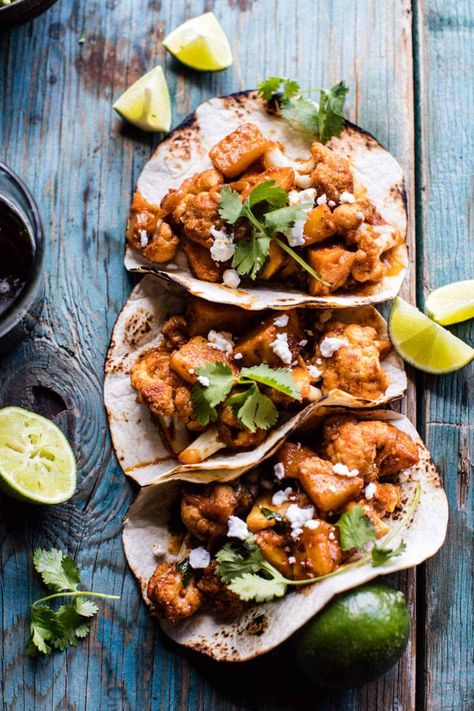 Cauliflower Al Pastor Tacos. Al Pastor Tacos, Pastor Tacos, Keto Dishes, Veggie Tacos, Cauliflower Tacos, Vegetarian Tacos, Veggie Dinner, Healthy Mexican, Taco Party