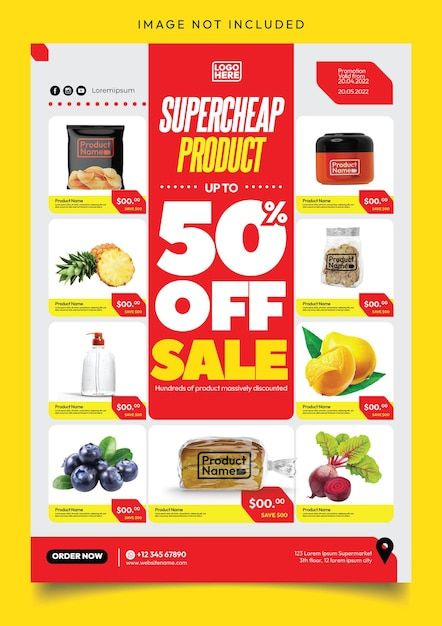 Grocery store promotion catalog cheap pr... | Premium Vector #Freepik #vector Supermarket Promotion Design, Product Offer Poster, Supermarket Flyer, Grocery Store Flyers, Grocery Store Ads, Offer Poster, Poster Price, Store Poster, Poster Sale