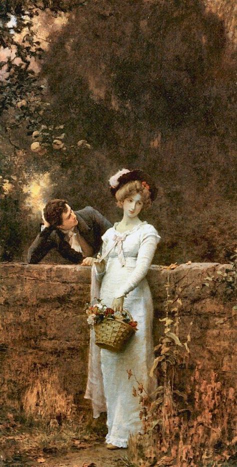 Lovers Images, Istoria Artei, Victorian Paintings, Romantic Period, Romantic Paintings, Ancient Paintings, Two Lovers, Wedding Painting, Historical Painting