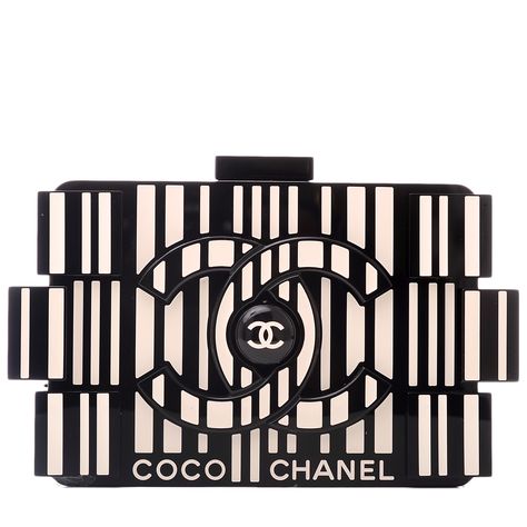 Chanel Barcode Black And White Lego Boy Brick Bag #chanel Lego Clutch, Chanel Lego, Lego Bag, Chanel 2014, Purses Black, Chanel Clutch, Chanel Runway, White Purses, White Handbag