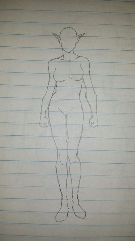 Elf Body Template, Elf Body Base, Dnd Character Base, Full Body Template, Elf Template, Dnd Elf, Drawing Basics, Elf Drawings, Character Outline