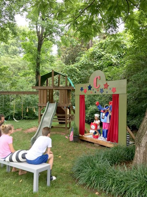 Playground Remodel, Backyard Theater, Backyard Playset, Play Area Backyard, Playground Ideas, Pocket Park, Outdoor Play Areas, Play Ground, Kids Theater