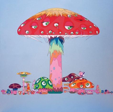 Murakami. TheStrangeForest: Takeshita Murakami, Superflat Art, Takeshi Murakami, Murakami Art, Takashi Murakami Art, Map Mural, Toadstool Mushroom, Japanese Pop Art, Superflat