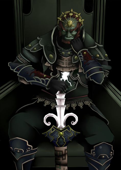 Twilight Princess Ganondorf, Ganondorf Fanart, Ganondorf Twilight Princess, Zelda Tattoo, Botw Zelda, Shigeru Miyamoto, Movie Nerd, Zelda Twilight Princess, Power Hungry