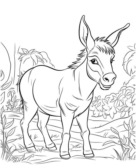 Donkey coloring page for kids Donkey Coloring Page, Cow Drawing, Vector Infographic, The Donkey, Zebras, Coloring Sheets, Coloring Pages For Kids, Coloring Page, Coloring Pages