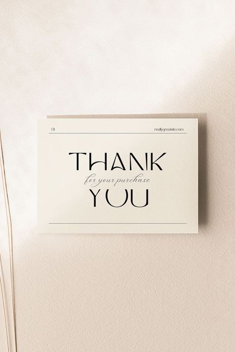 Blank Thank You Card Template, Product Thank You Card, Branding Thank You Card, Thank You Cards Business Branding, Thank U Card Design, Thank You Cards Aesthetic, Thank You Cards Design, Thank You Graphic Design, Thank Card Design