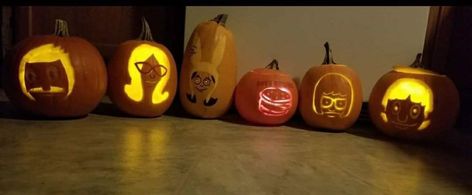 #bobsburgers#halloween#jackolantern#pumpkins Bobs Burgers Pumpkin Carving, Bobs Burgers Pumpkin, Pumkin Ideas, Halloween Jackolantern, Carved Pumpkins, Bob's Burgers, Bobs Burgers, Jack O, Halloween Art