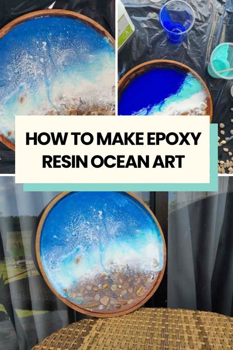 I dreamed for so long to make my resin ocean art – I watched so many videos on Youtube and it is just mesmerizing. I finally got around to it and I'm excited to share this 5-step guide on how to make epoxy resin ocean art that's beginner friendly! Visit the blog to check it out! Sand Resin Art, Diy Resin Art For Beginners, Ocean Art Ideas, Resin Art On Wood, Make Your Own Resin, Tutorial Acrylic Painting, Resin Art Ideas, Resin Ocean Art, Ocean Resin Art