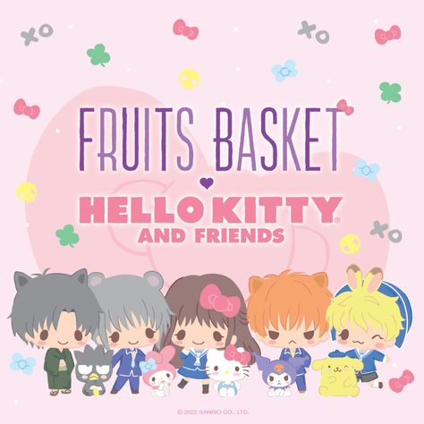 Fruits Basket X Hello Kitty, Fruits Basket Manga, Shojo Anime, Fruits Basket Anime, Hello Kitty And Friends, Anime Expo, Sanrio Wallpaper, Cute Fruit, Fruits Basket