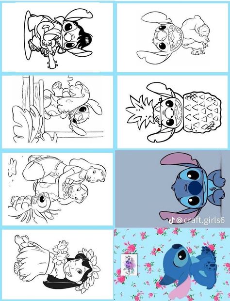 ليلو وستيتش, Anime English, Free Kids Coloring Pages, Lilo Y Stitch, Lilo Et Stitch, Kids Birthday Themes, Craft Tutorial, Kids Coloring Books, Paper Crafts Diy Tutorials