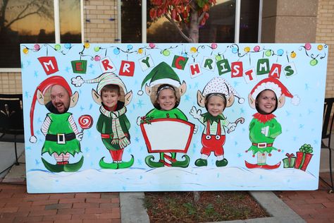 Elf Photo booth Christmas Picture Booth Ideas, Christmas Face Cutouts Photo Booths, Christmas Photo Cutout Boards, Christmas Photo Cutouts, Elf Photo Booth, Christmas Photo Booth Diy, Diy Christmas Photo Booth, Christmas Photo Booth Ideas, Photo Booth Christmas