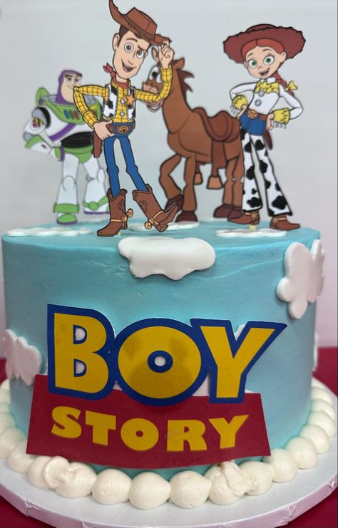 Some ideas for a Toy Story/Boy Story themed baby shower Boy Story Baby Shower Cake, It’s A Boy Story Baby Shower Ideas, Toy Story Baby Shower Cake, Its A Boy Story Baby Shower Ideas, Toy Story Baby, Baby Boy Themes, Baby Boy Toys, Toy Story Cakes, Its A Boy