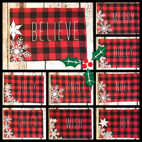 Buffalo plaid placemats Plaid Placemats, Diy Placemats, Christmas Tree Decorating Themes, Christmas Vinyl, Placemats Patterns, Christmas Coasters, Xmas Diy, Buffalo Plaid Christmas, Christmas Placemats