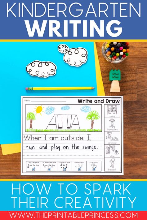 Looking to spark creativity in kindergarten writing? Check out these ideas and tips for helping your young writers infuse more creativity and detail into their writing in kindergarten. Creative Writing For Preschoolers, Creative Writing For Kindergarten, Kindergarten Ideas Activities, Kindergarten Writing Lessons, Writing Activities Kindergarten, Pigeon Books, Learn Writing, Writing In Kindergarten, Word Building Activities