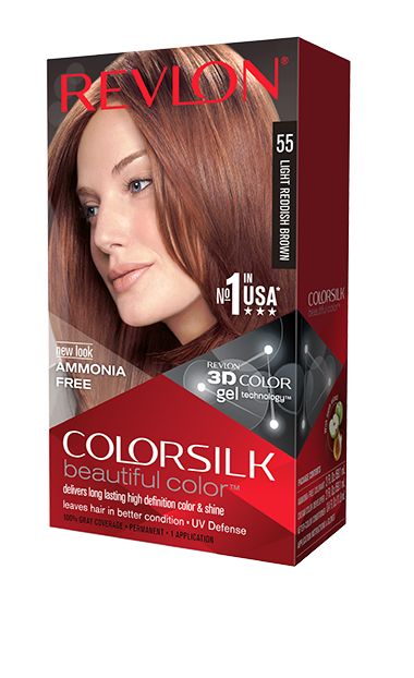 Revlon® ColorSilk Beautiful Color™. 55 Light Reddish Brown. Auburn Hair Dye, Revlon Hair Color, Dark Ash Blonde Hair, Ash Blonde Hair Dye, Dark Auburn Hair, Revlon Colorsilk, Grey Hair Coverage, Dark Ash Blonde, Revlon Professional