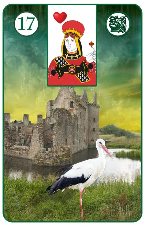 The Stork  - The Gaelic Lenormand by Diana Clark Lenomard Tarot, Celtic Lenormand, Animal Tarot Cards, The Rider Lenormand, New Birth, Lenormand Cards, Literary Witches Oracle, Animal Tarot, Unicorn Oracle Cards