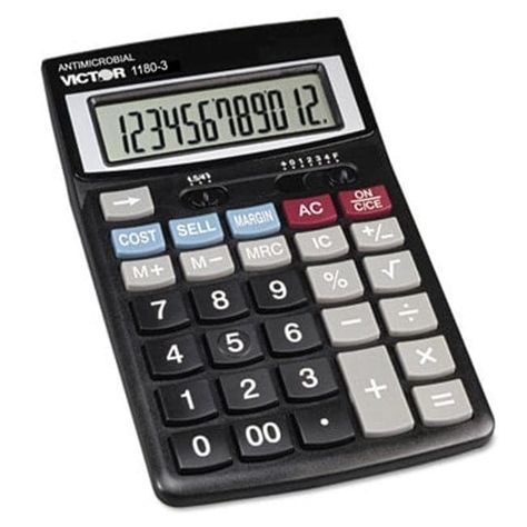 Victor 11803A 1180-3A Antimicrobial Desktop Calculator 12-Digit LCD | Michaels® Basic Calculators, Financial Calculator, Square Roots, Office Office, Business Analyst, Easy Reading, Solar Battery, Battery Backup, Power Source