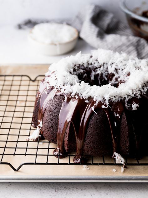 Chocolate Coconut Bundt Cake, Bundt Cake Mix, Macaroon Filling, Coconut Bundt Cake, Chocolate Coconut Cake, Chocolate Macaroons, Coconut Cake Recipe, Chocolate Bundt Cake, Dark Chocolate Cakes