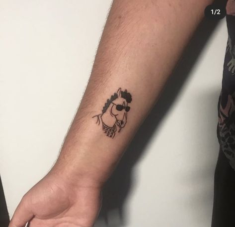 Todd Chavez Tattoo, Bojack Horseman Tattoo Minimalist, Bojack Horseman Tattoo, Horseman Tattoo, Small Words Tattoo, Basic Tattoos, Knight Tattoo, Sick Tattoo, Tattoo Signs