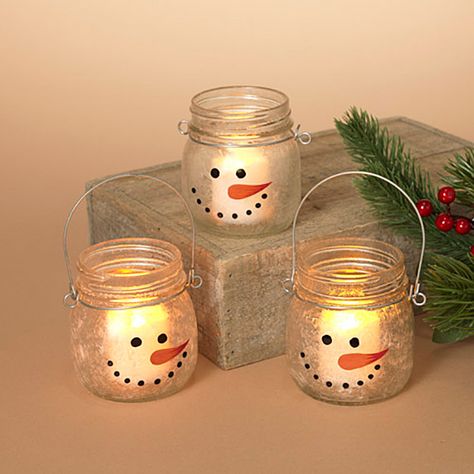 Snowman Candle Holder, Christmas Jam, Wholesale Crafts, Snowman Candle, Jam Jars, Glass Snowman, Christmas Gift Exchange, Diy Jar Crafts, Diy Candle Holders