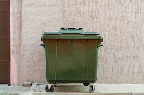 metal green old fulled with trash garbage container, nature pollution concept Nature Pollution, Garbage Containers, Garbage Can, Compost Bin, Pollution, Green, Nature