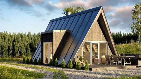 A Frame House Kits, A Frame Cabins, House Big, A Small House, Mini Houses, Cabin Kits, Gable Roof, Frame House, A Frame Cabin