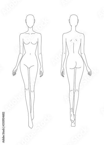 Sketch Female Body, Mannequin Drawing, Female Croquis, Sketch Female, Fashion Illustration Poses, Fashion Model Sketch, Body Template, Drawing Female Body, Human Figure Sketches