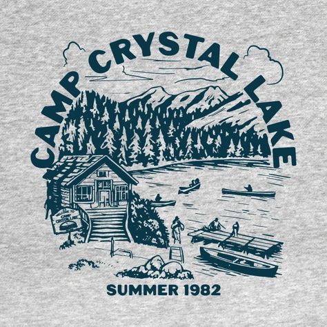 Camp Crystal Lake Aesthetic, Summer Camp Tshirt Designs, Summer Camp Shirt, Camp Crystal Lake, Lake Tshirt, Camp Tshirt Designs, Crystal Lake Camp, Camp Shirt Designs, Camping Hoodie