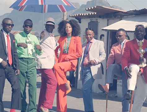 A still from the clip. love that hot mandarin colour solange-losing-you .... A still from the clip. Solange Losing You, Congolese Culture, Colorful Suits, French Slang, Working Lady, The Blacker The Berry, Solange Knowles, South Africa Travel, Lost World