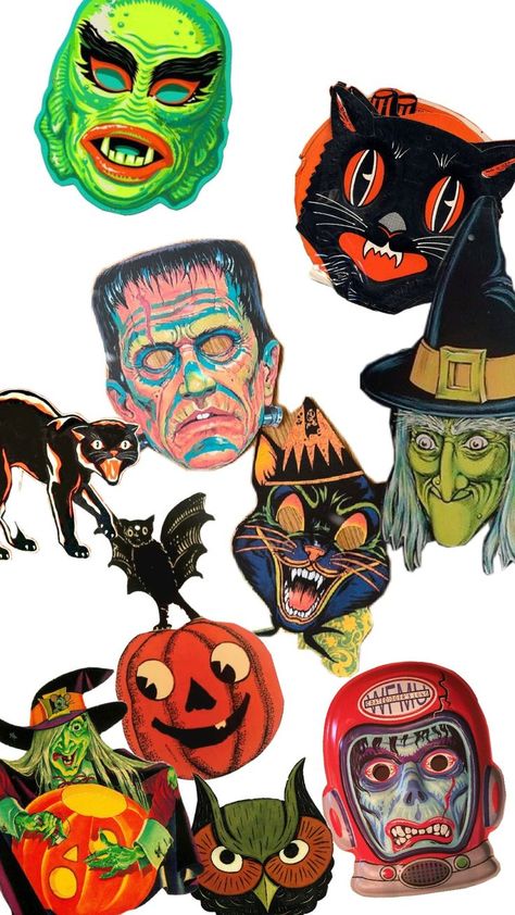 Vintage Halloween Masks, Vintage Masks, Felt Halloween, Halloween Mask, Halloween Vintage, Halloween Masks, Vintage Halloween, Vintage Photos, Wallpaper Backgrounds