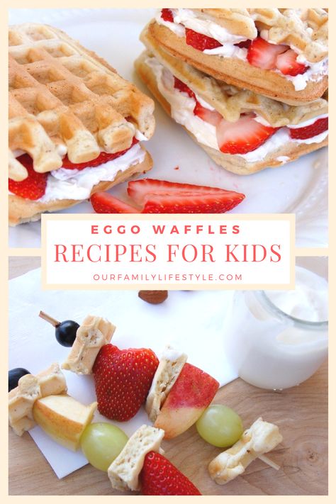 Eggo Waffles Recipe Ideas for Kids Eggo Waffle Recipe, Clean Eating Waffles, Waffle Dessert Recipes, Eggo Waffle, Eggo Waffles, Dessert Waffles, Chocolate Yogurt, Waffles Recipe, Waffle Recipe