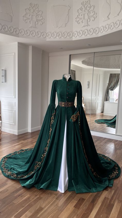 Stylized Adyghe festive dress by Ruzanna Paranuk Prom Dresses Long Sleeve, Game Of Thrones Outfits, Gaun Abad Pertengahan, Festive Dress, Turkish Dress, Sleeve Embroidery, Fantasy Dresses, Royal Dresses, Fashion Illustration Dresses