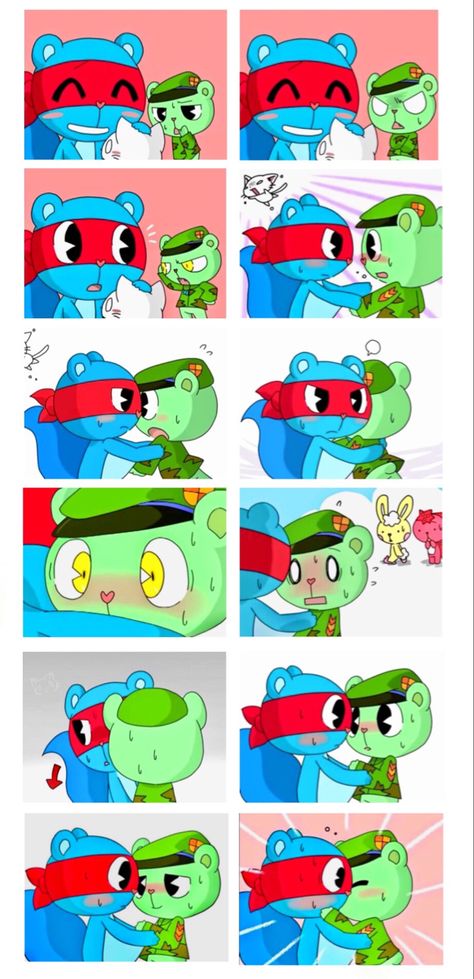 Happy Tree Friends Splendid X Flippy, Htf Splendid, Htf Fanart, Happy Tree Friends Flippy, Creepy Guy, Free Friends, Overwatch Fan Art, Happy Tree, Friend Anime