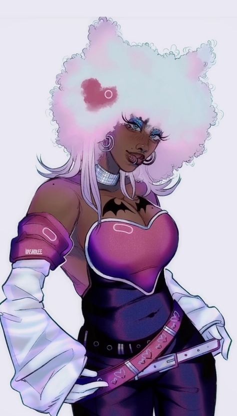 A Drawing, White Hair, Purple, Hair, Anime, Pink, White, Art