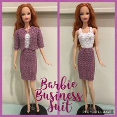 Mantel pakje Barbie Crochet Free Patterns Tutorials, Crochet Barbie Clothes Patterns Free, Habit Barbie, Crochet Barbie Patterns, Crochet Doll Clothes Free Pattern, Crochet Doll Clothes Patterns, Learn Crochet, Free Barbie, Barbie Knitting Patterns