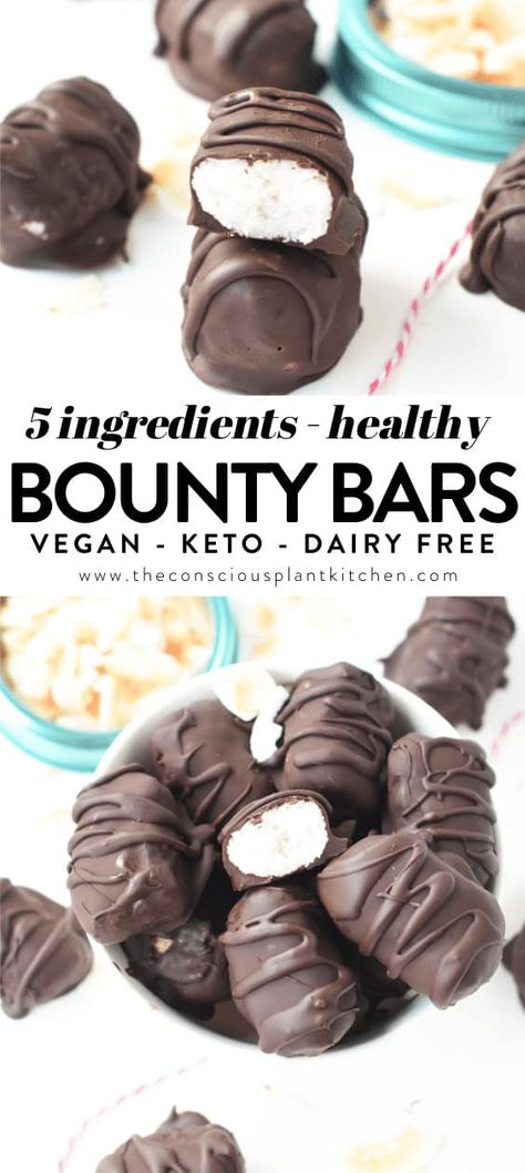 Vegan Bounty Bars Raw Bounty Bars, Raw Vegan Keto Recipes, Raw Vegan Recipes Dessert, Raw Vegan Biscuits, Bounty Bars Recipe Healthy, Healthy Coconut Bars Recipes, Raw Healthy Snacks, Vegan Paleo Snacks, Healthy Vegan Gluten Free Desserts